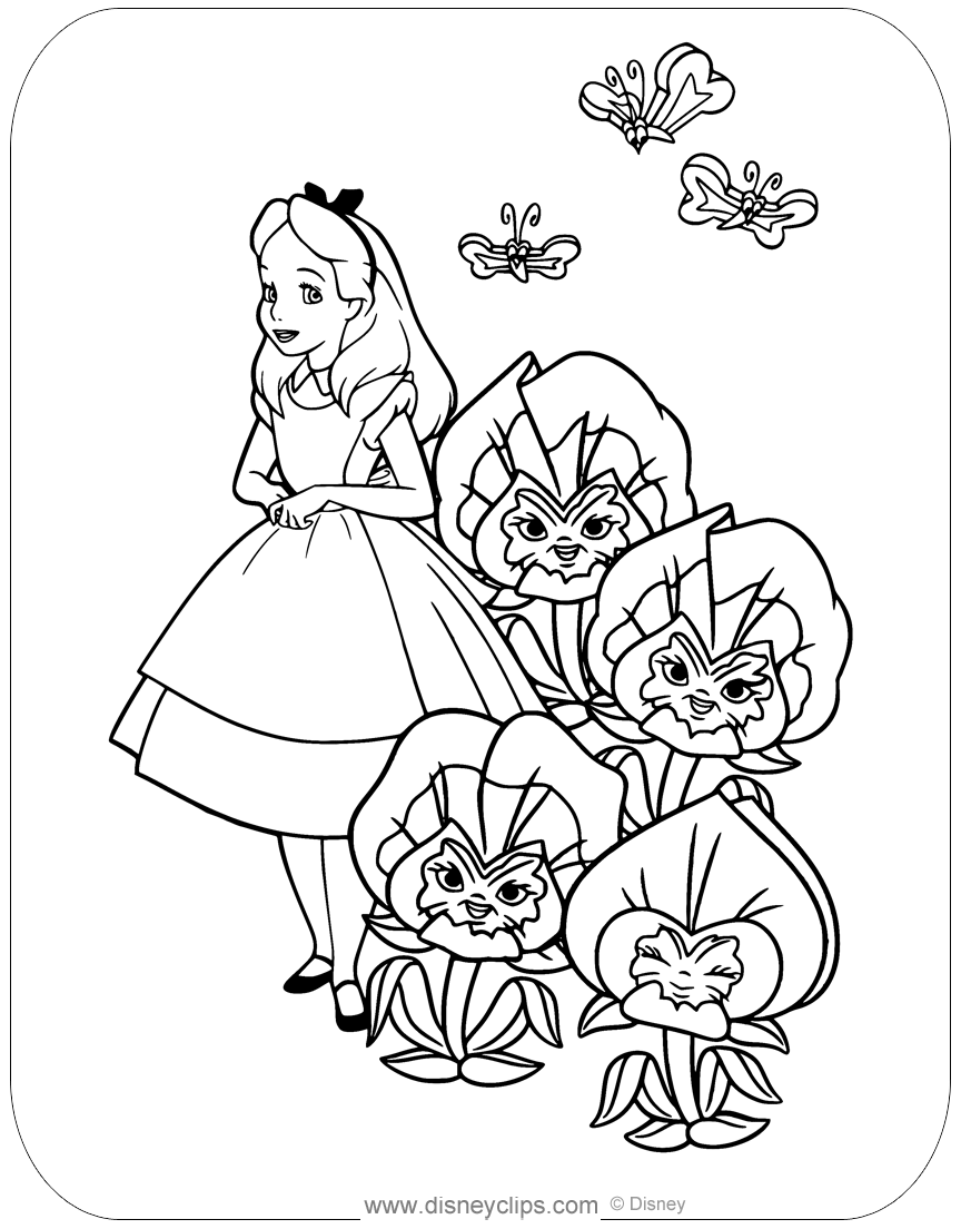 Alice In Wonderland Coloring Pages Free Printable