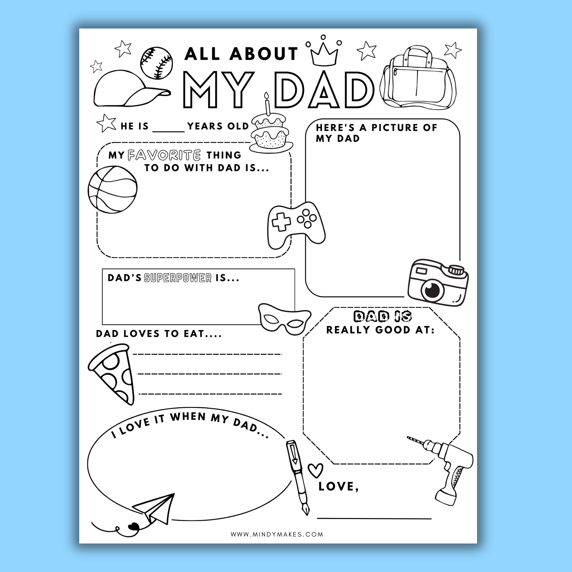 All About Dad Free Printable PDF MindyMakes All About Dad Free Printable PDF MindyMakes