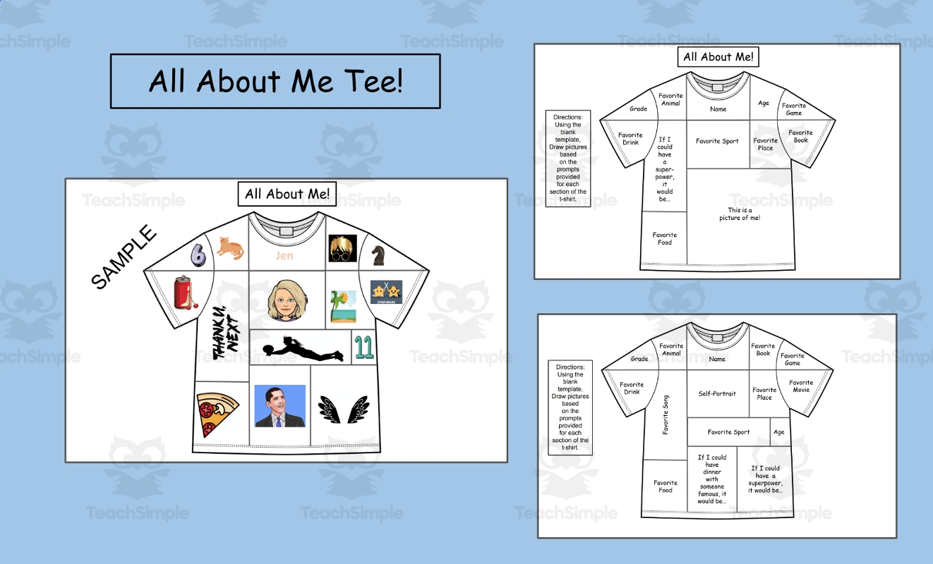 All About Me Tee Back To School SEL Coloring Pages By Teach Simple