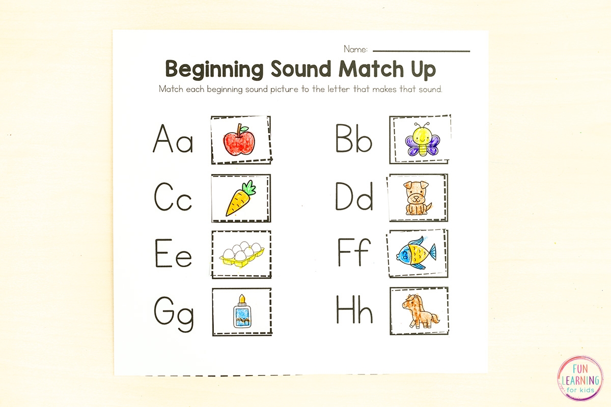 beginning sounds cut and paste