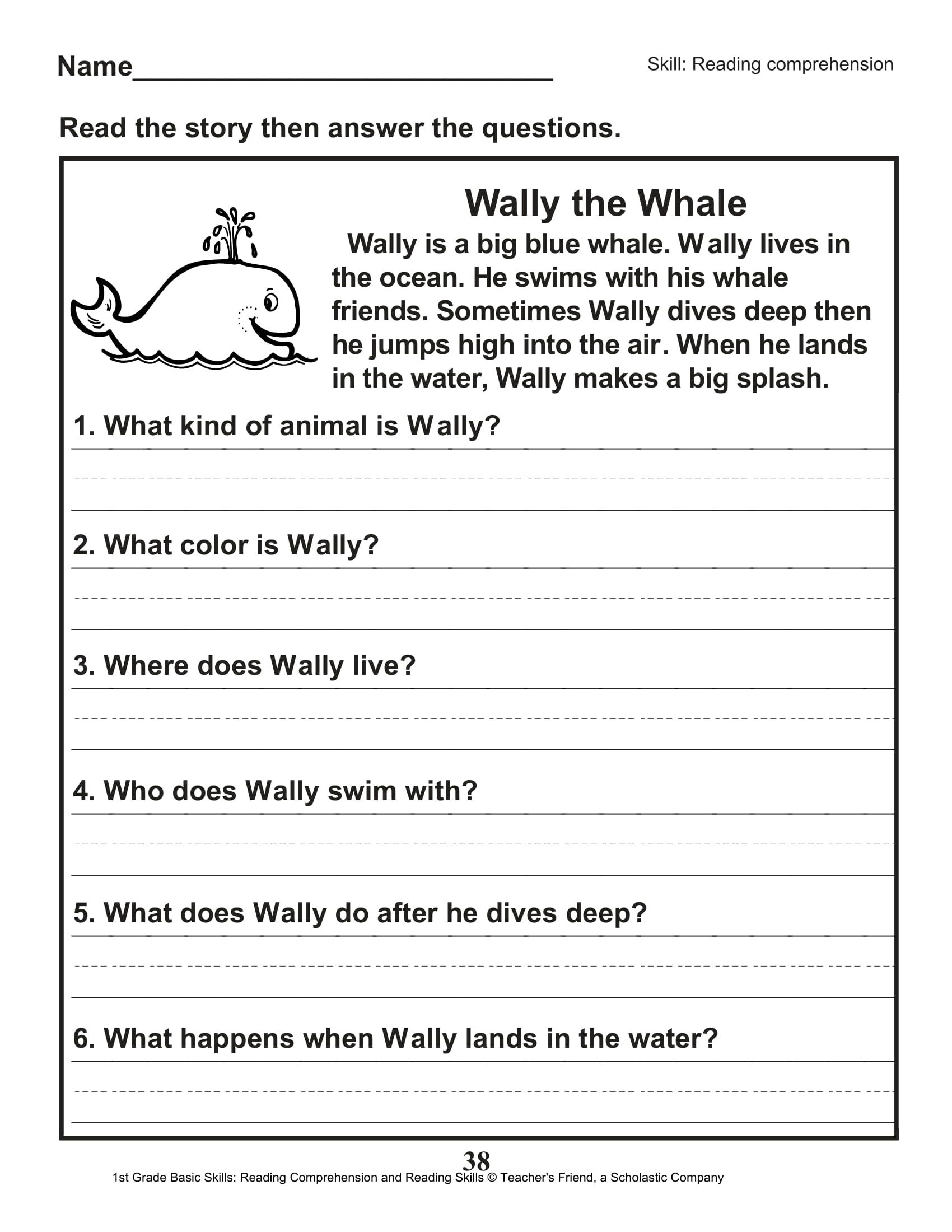 Amazing Reading Comprehension Worksheet For Grade 1 Pdf Literacy 658