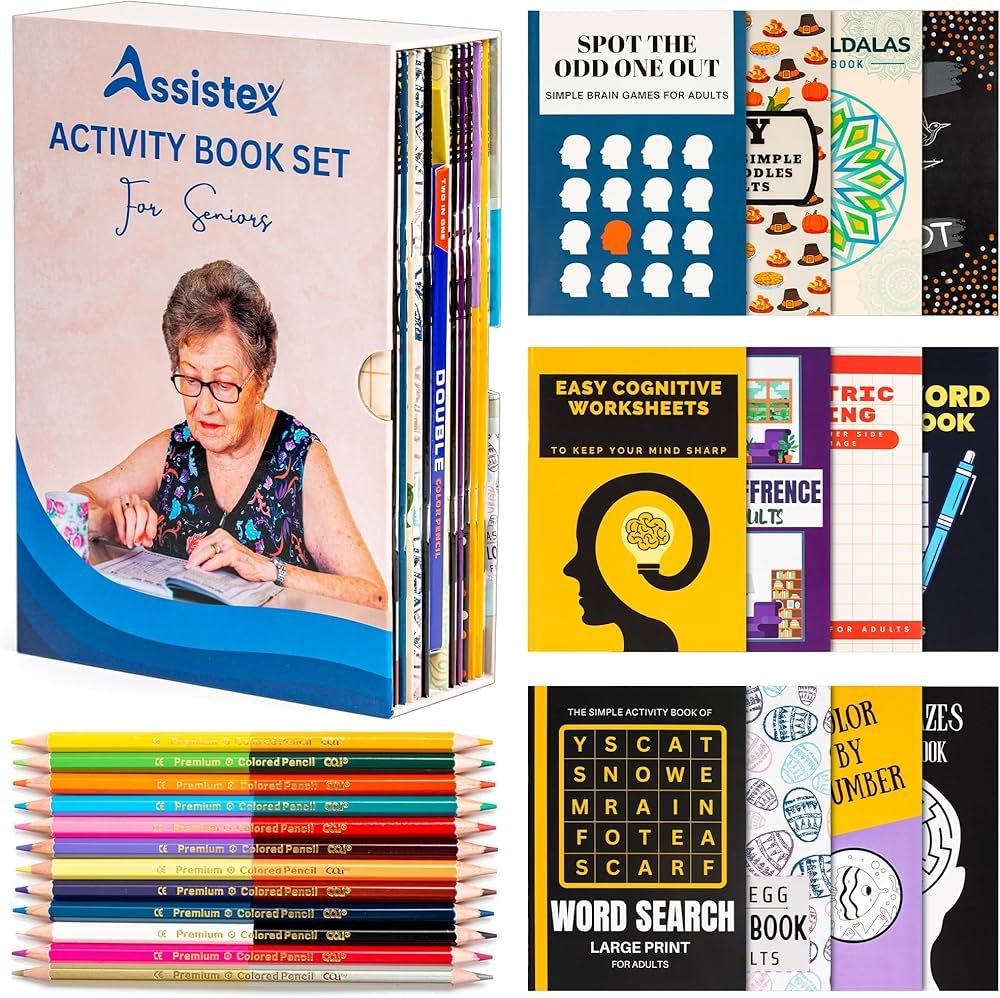 Amazon Assistex Large Print Activity Book Set For Seniors Easy Activity Puzzle Book Set For Memory Loss Fun And Engaging Word Puzzle Books For Dementia Patients And Elderly Adults Assistex Amazon Assistex Large Print Activity Book Set For Seniors Easy Activity Puzzle Book Set For Memory Loss Fun And Engaging Word Puzzle Books For Dementia Patients And Elderly Adults Assistex