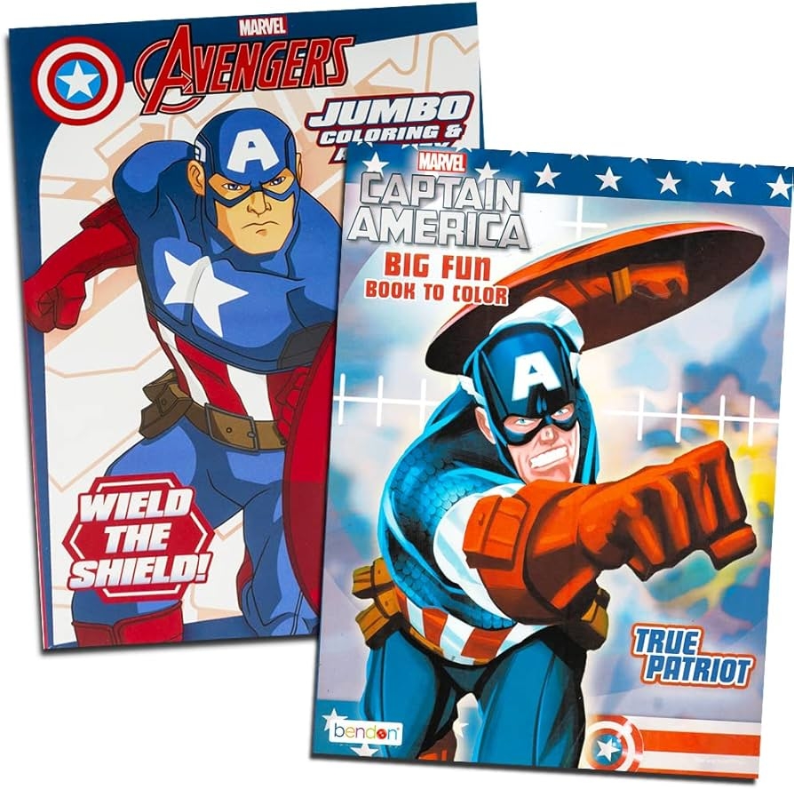 Amazon Captain America Coloring Book Set 2 Books 96 Pages Toys Games