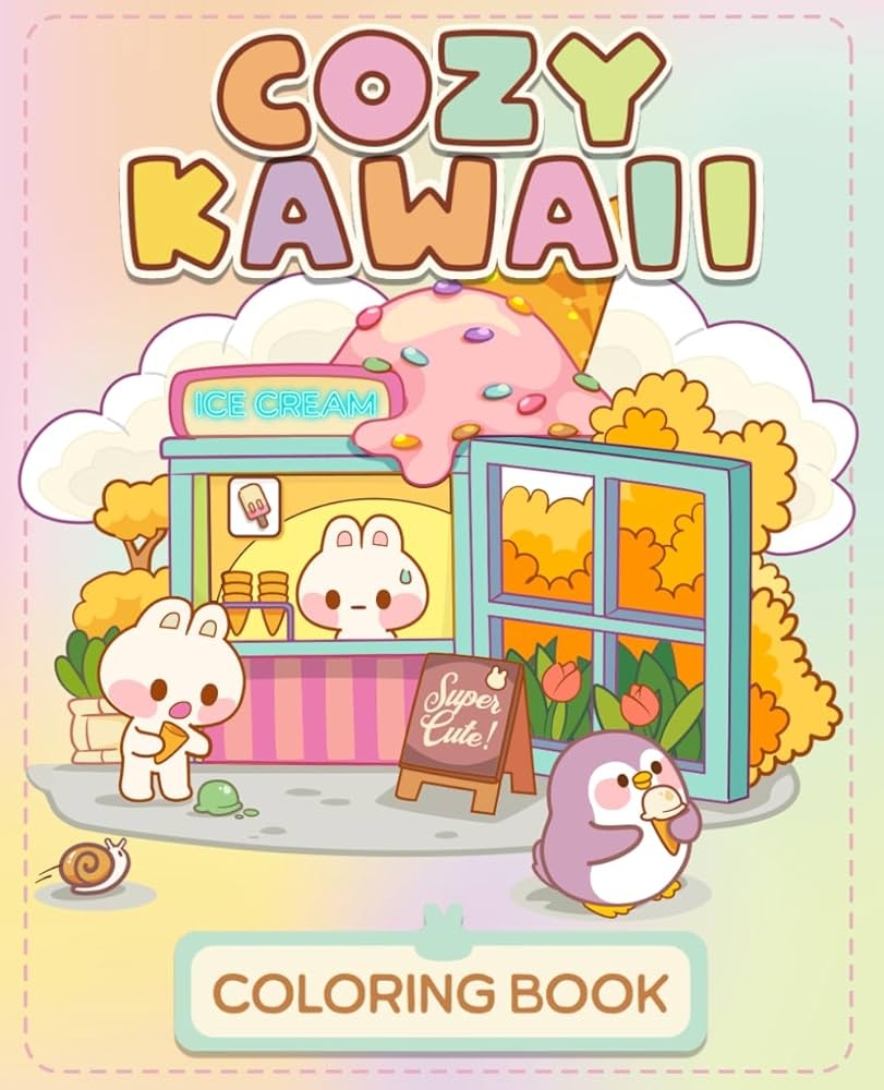 Amazon Cozy Kawaii Coloring Book Super Cute Fun And Easy Kawaii Animals Coloring Pages For Adults And Teens Cozy Kawaii Cute Coloring Books 9798334775930 Joel Saffi Books