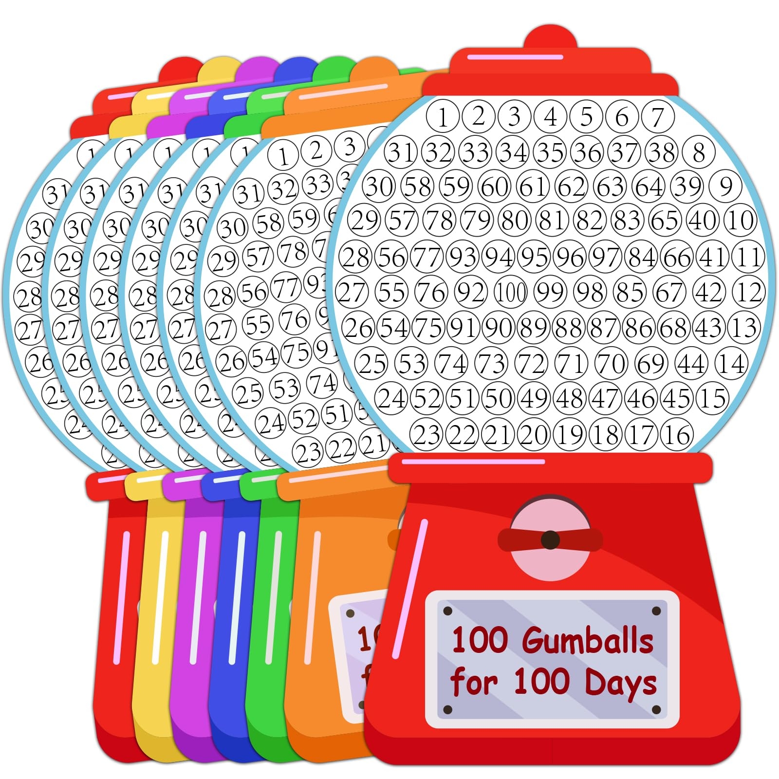 Amazon Kepeel 36 Pcs 100th Day Of School Decorations Happy 100 Days Of School Coloring Paper Gumball Machine Crafts For Kids Kindergarten Nursery Classroom Art Activities Decor Party Supplies Favors Office Products