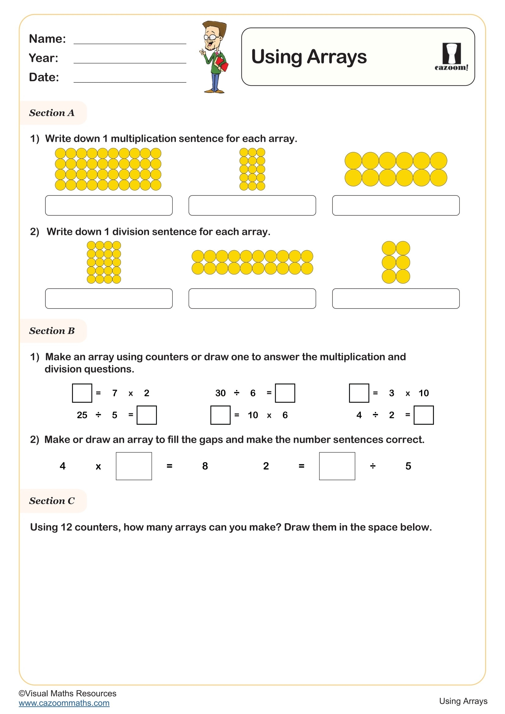 representing situations with arrays representing situations with arrays