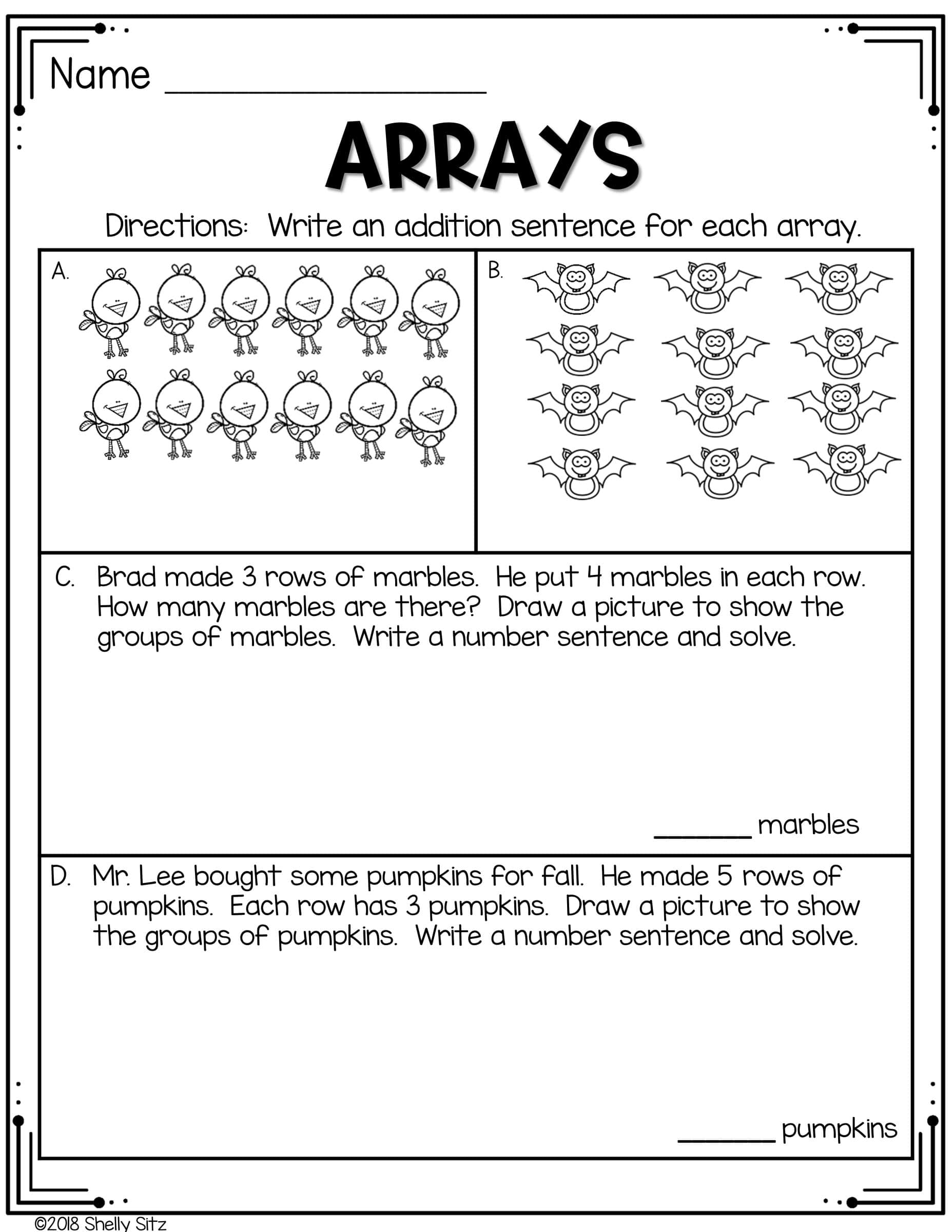 Arrays Worksheet For Second Grade FREE Second Grade Teaching Blog