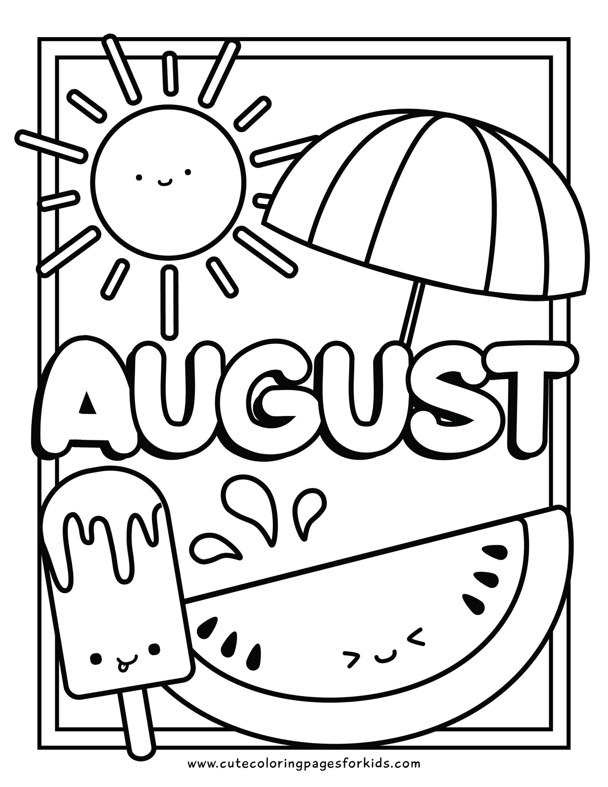 August Coloring Pages Free Printable