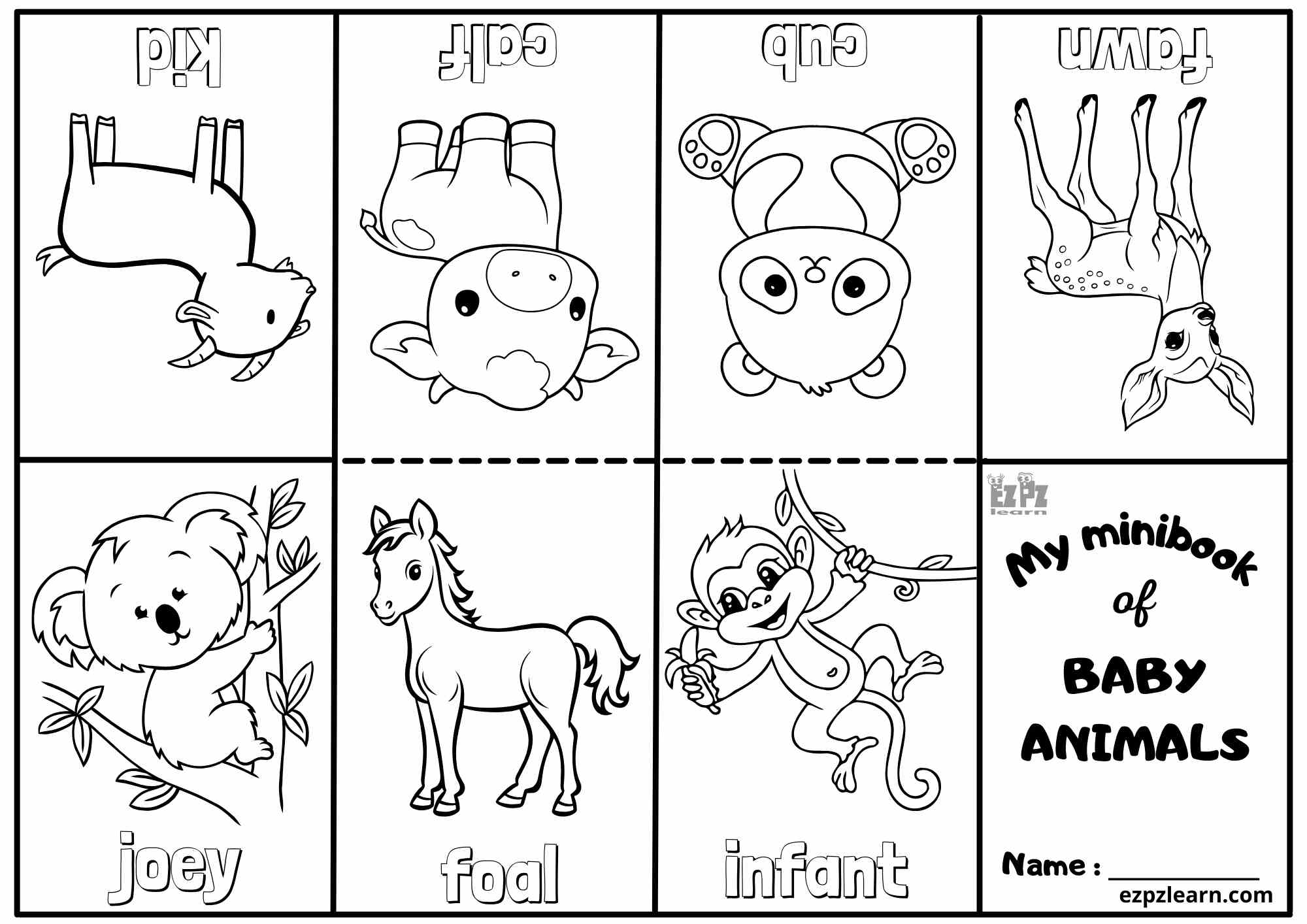 Baby Animals Vocabulary Mini Coloring Book For Kindergarten And English Language Learners Number 2 Ezpzlearn Baby Animals Vocabulary Mini Coloring Book For Kindergarten And English Language Learners Number 2 Ezpzlearn