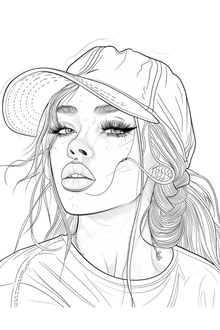 Baddie Coloring Girls Aesthetic Coloring Pages