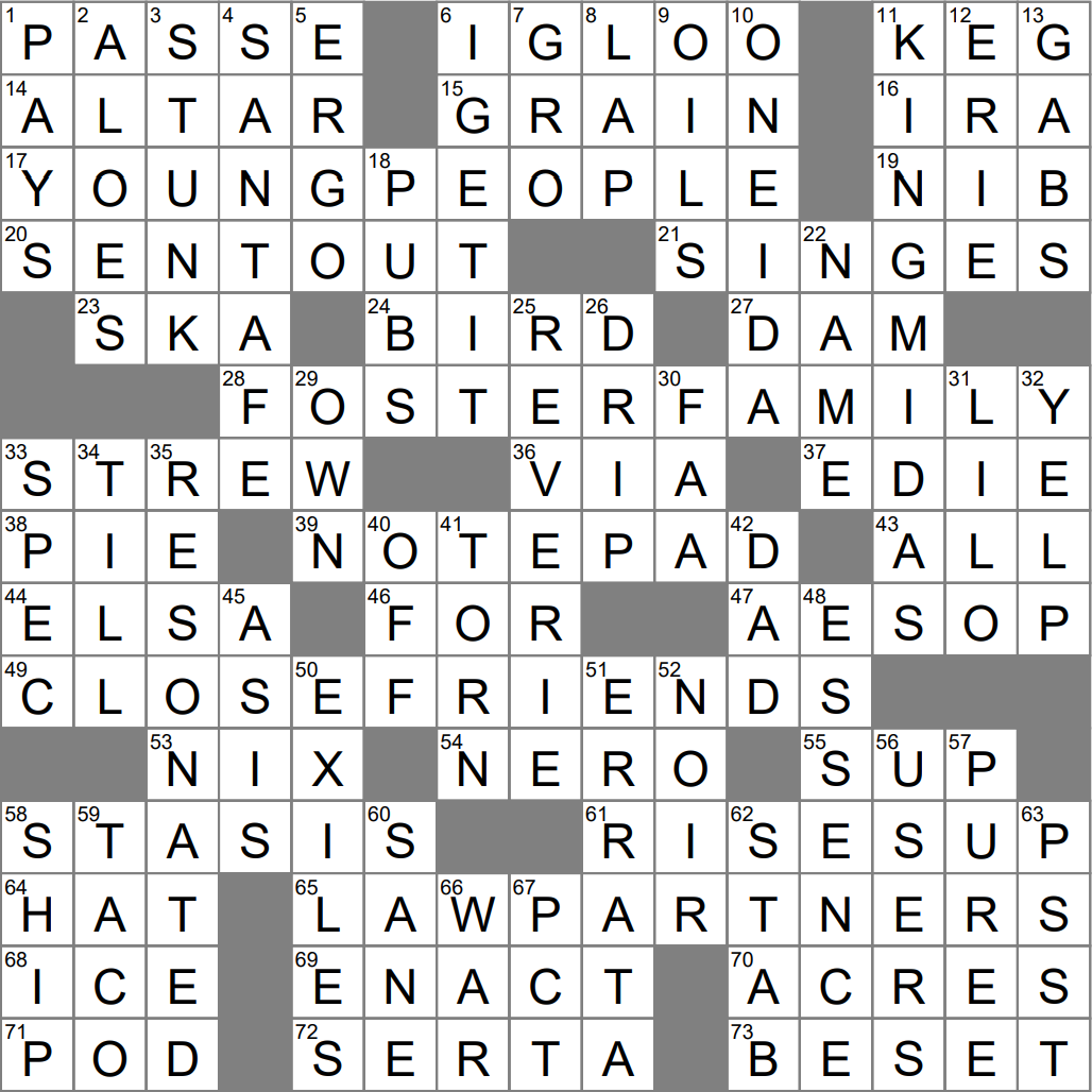 Basic Quality Crossword Clue Archives LAXCrossword