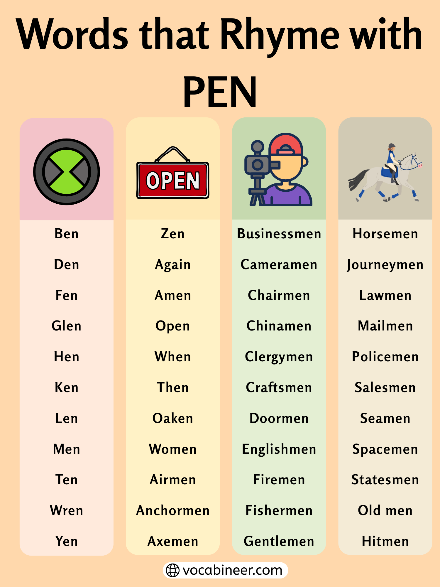 Beautiful Examples Of Rhymes With Pen In English Beautiful Examples Of Rhymes With Pen In English