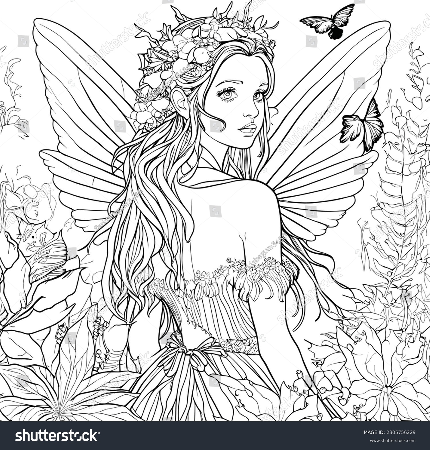 fairy coloring pages for adults