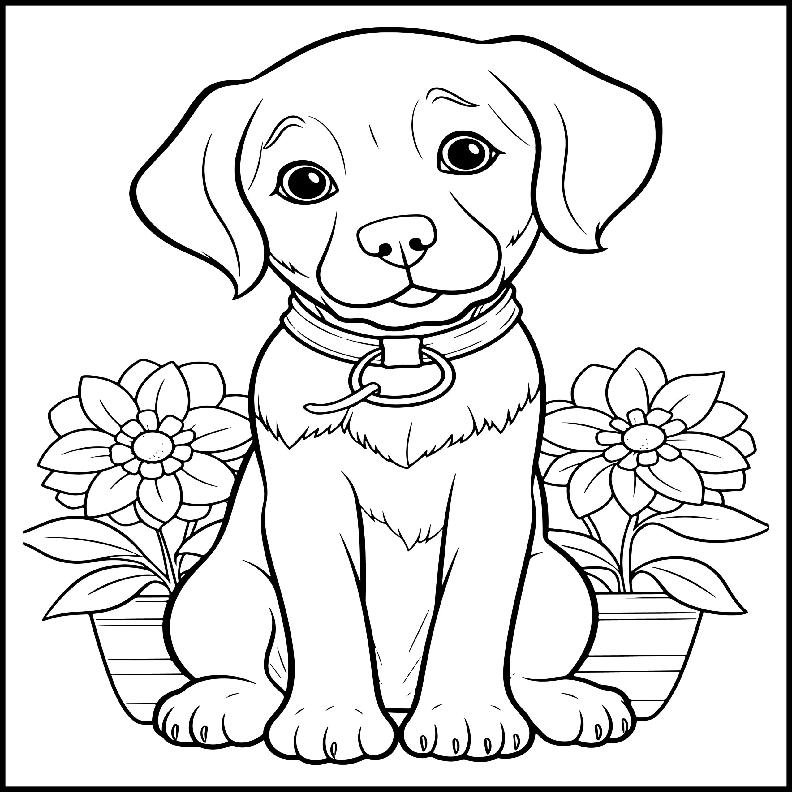 Beautiful Flowers Dog Coloring Book Flowers Dog Coloring Pages Made By Teachers