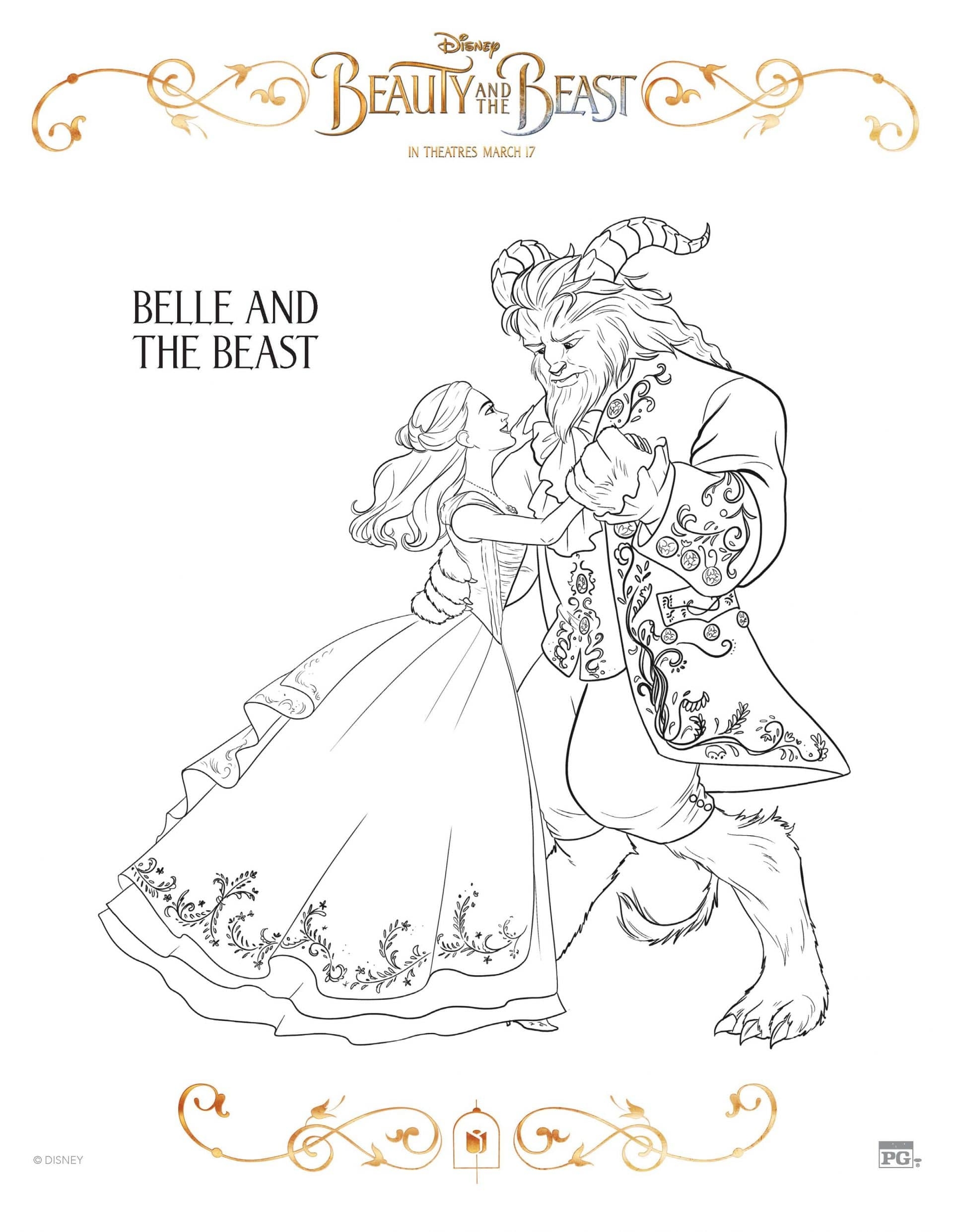 Beauty And The Beast Coloring Pages And Activity Sheets Crazy Adventures In Parenting