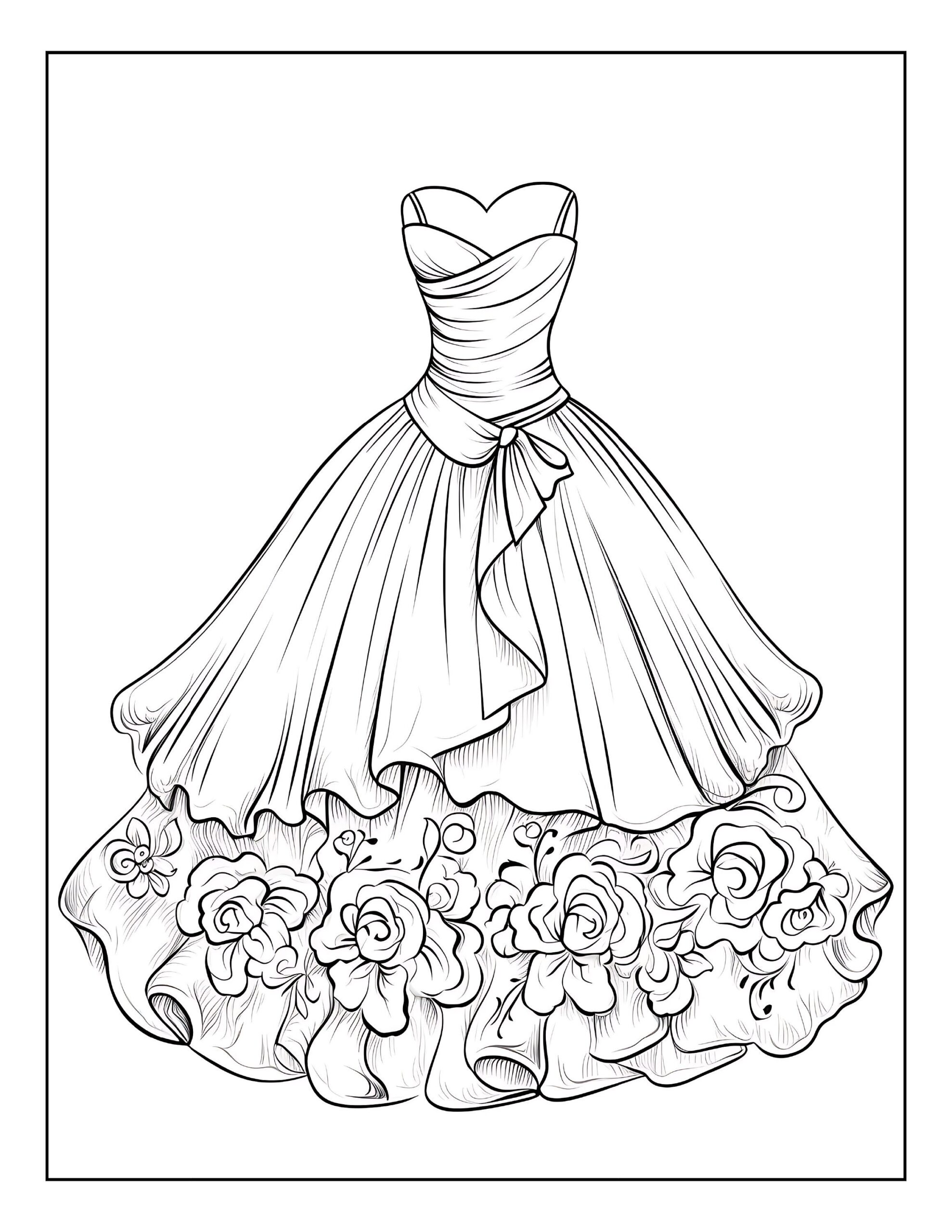 Best Selling 100 Dresses Fashion Coloring Pages For Kids And Adults Printable Digital Instant Download PDF Best Selling Item Popular Item Etsy