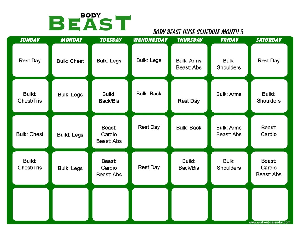body beast printable workout sheets exercises
