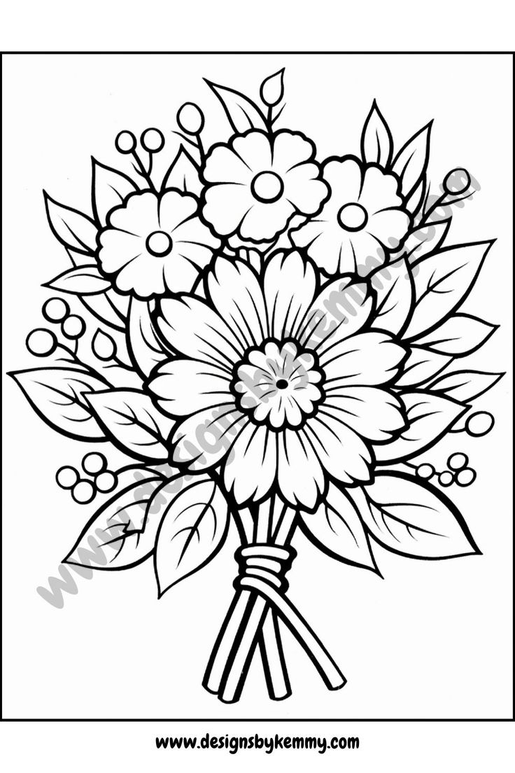 Bold And Easy Flowers Coloring Pages Coloring Pages For Adults Designs By Kemmy Bold And Easy Flowers Coloring Pages Coloring Pages For Adults Designs By Kemmy