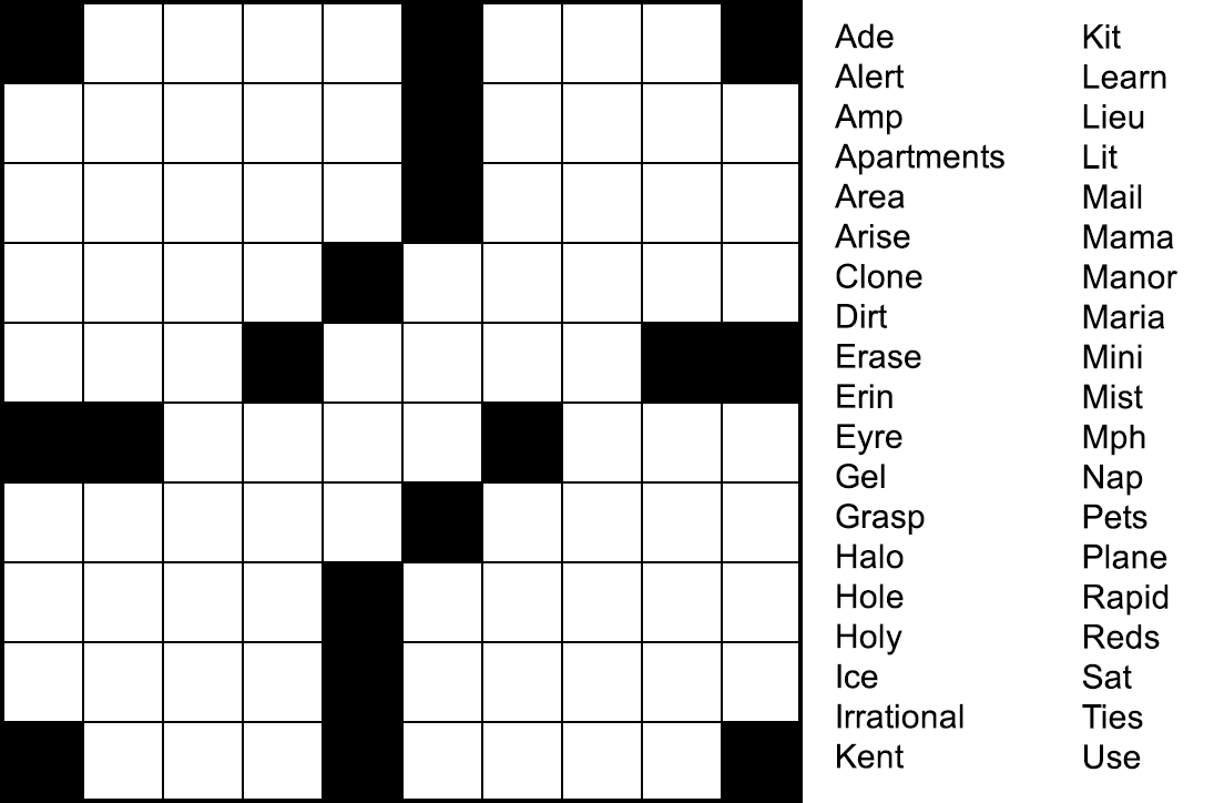 Braingle Puzzlepedia Fill In Crossword