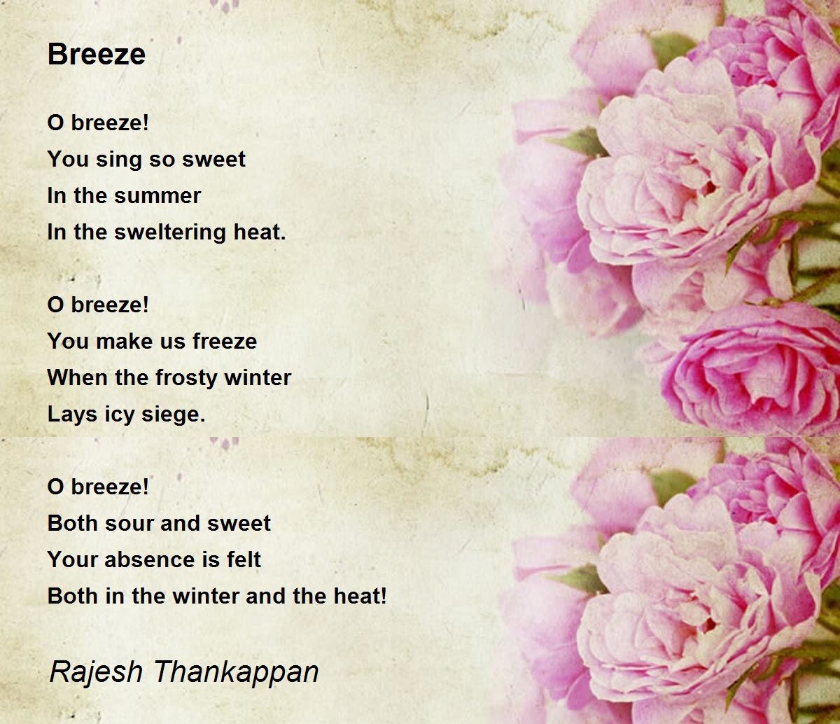 Breeze Breeze Poem By Rajesh Thankappan