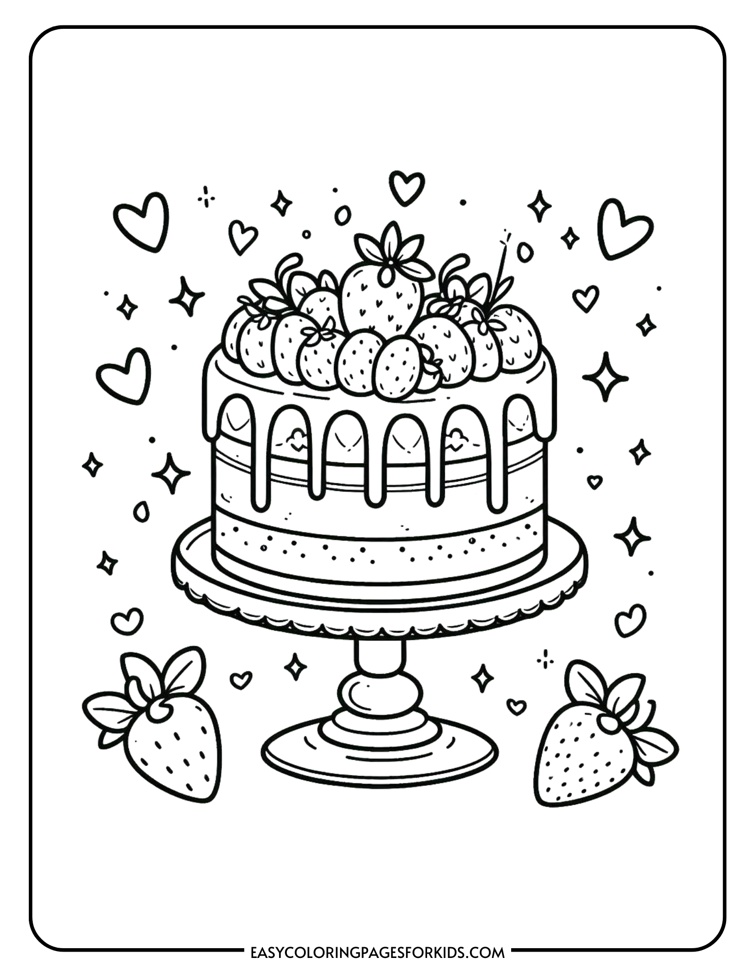cake colouring in pages