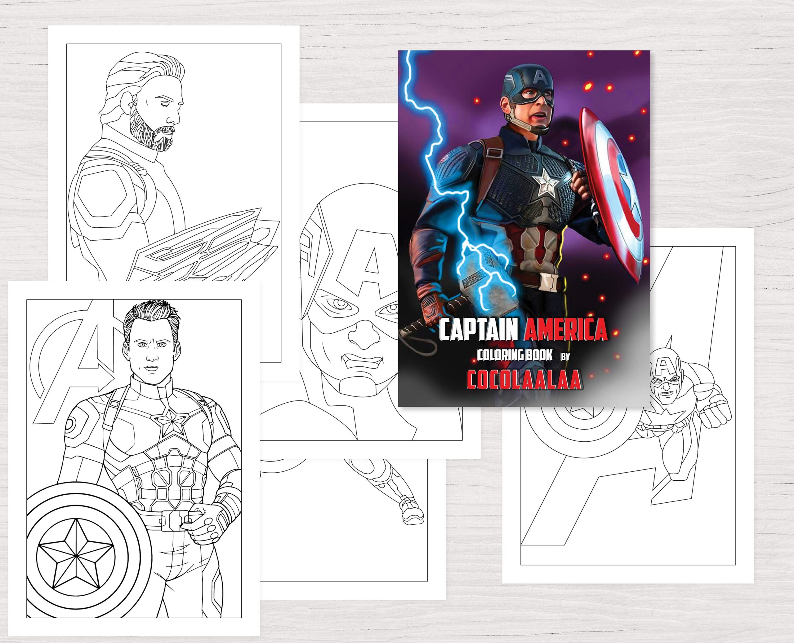 coloring book captain america