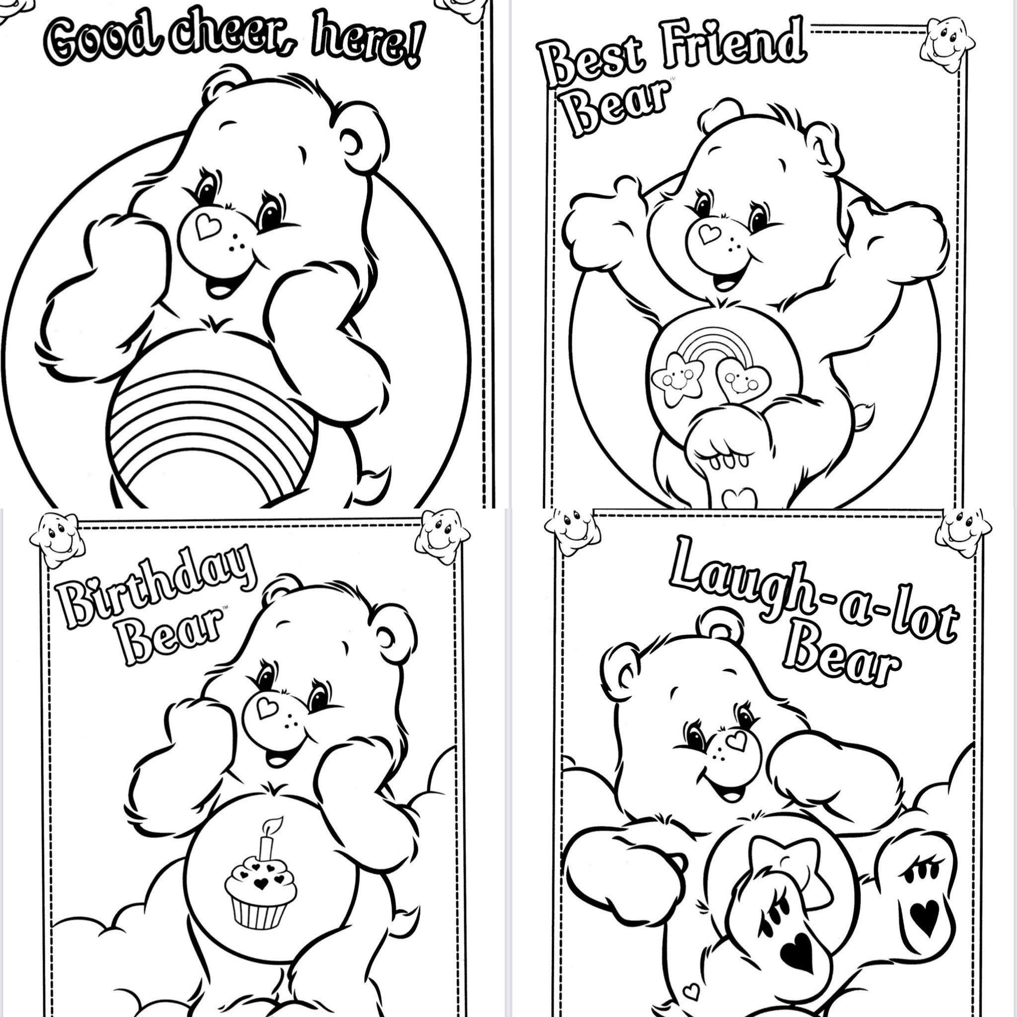 Care Bear Printable Coloring Pages Etsy Care Bear Printable Coloring Pages Etsy