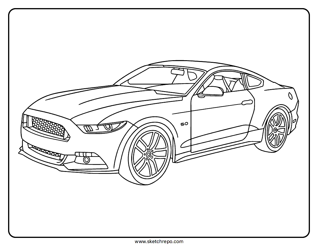 coloring page of a car