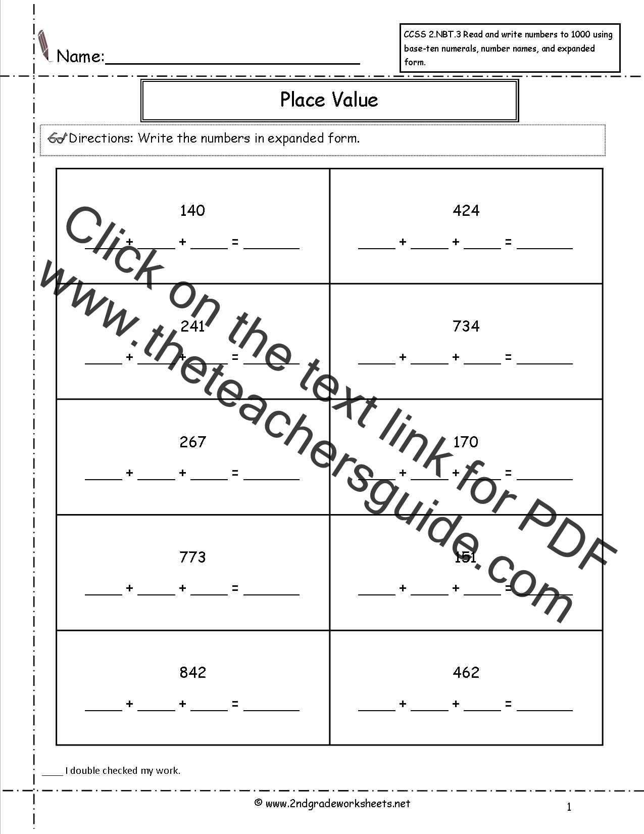 CCSS 2 NBT 3 Worksheets Place Value Worksheets Read And Write Numbers CCSS 2 NBT 3 Worksheets Place Value Worksheets Read And Write Numbers