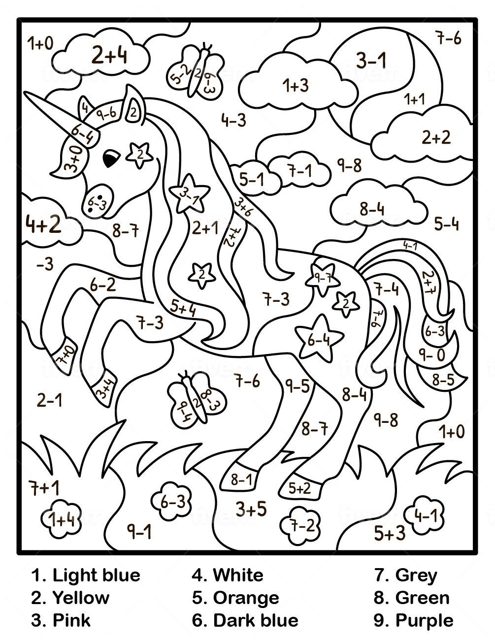 Children s Color By Number Printable Fantasy Princess Unicorn PDF Printable Coloring Pages Instant Download Kids Coloring Pages Etsy Children s Color By Number Printable Fantasy Princess Unicorn PDF Printable Coloring Pages Instant Download Kids Coloring Pages Etsy