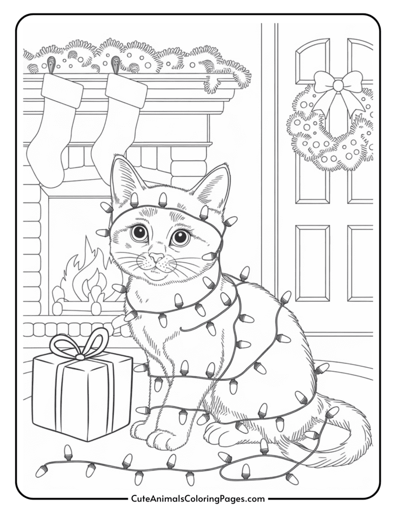 Christmas Cat Coloring Page 7 Free Printable PDF Pages Cute Animals Coloring Pages Christmas Cat Coloring Page 7 Free Printable PDF Pages Cute Animals Coloring Pages