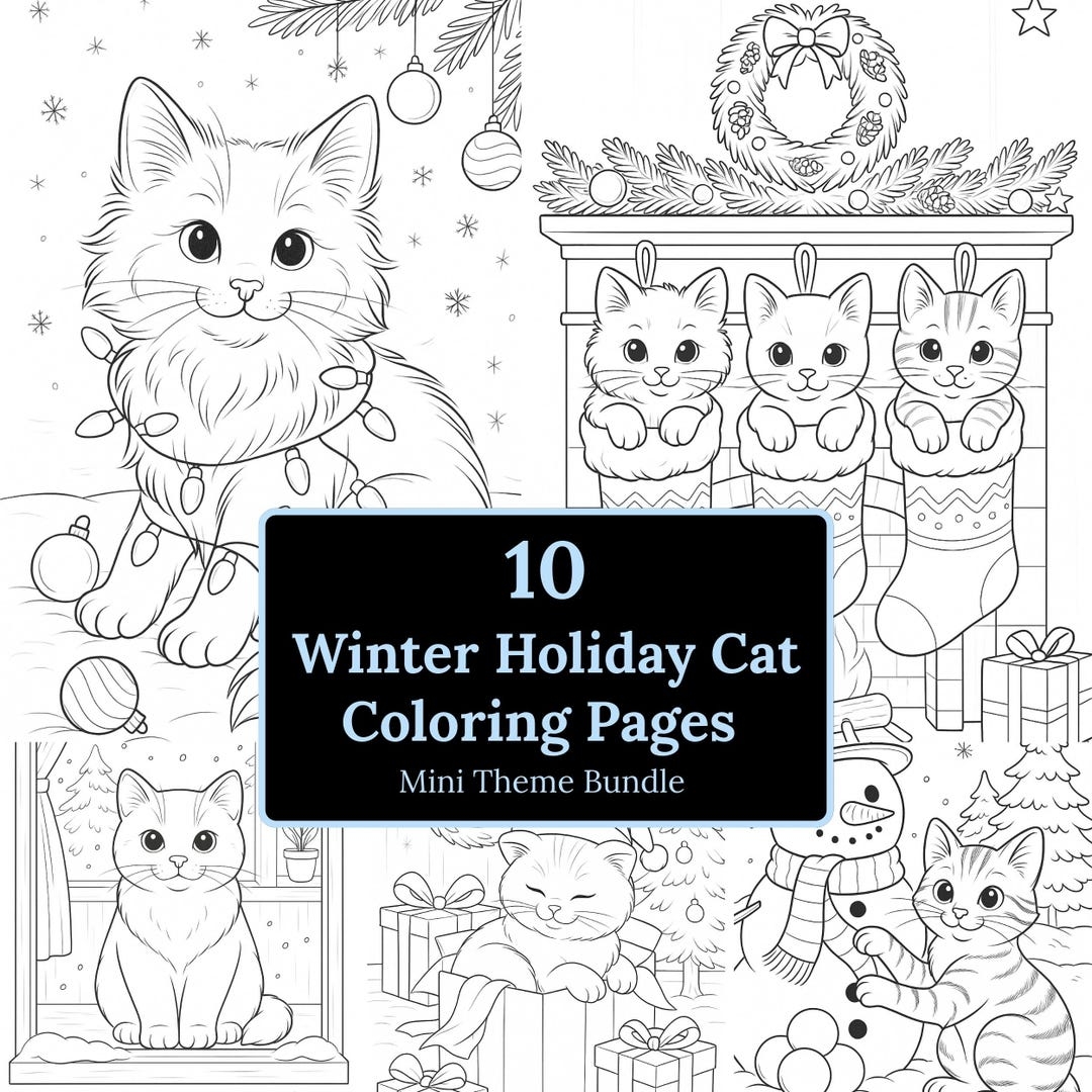 winter cat coloring pages winter cat coloring pages