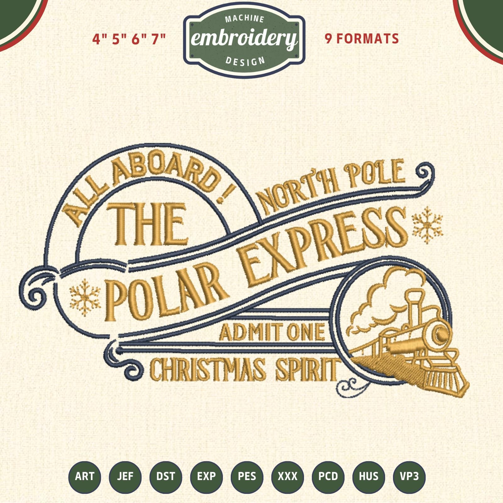 Christmas Machine Embroidery Files Polar Express All Aboard Embroidery Design instant Download Etsy Israel