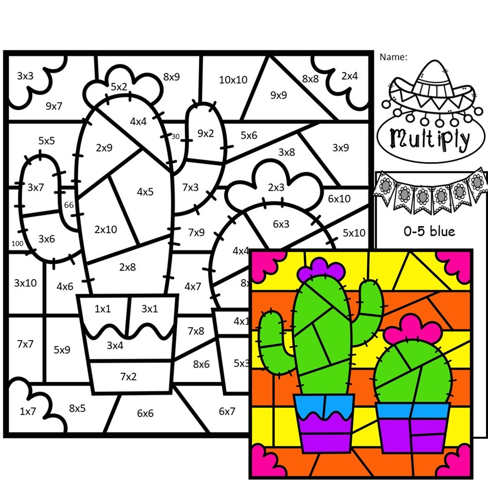 Cinco De Mayo Color By Number Multiplication Made By Teachers Cinco De Mayo Color By Number Multiplication Made By Teachers