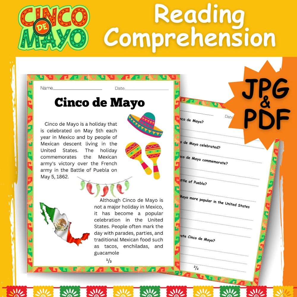 Cinco De Mayo Reading Comprehension L Mexican Fiesta Made By Teachers Cinco De Mayo Reading Comprehension L Mexican Fiesta Made By Teachers