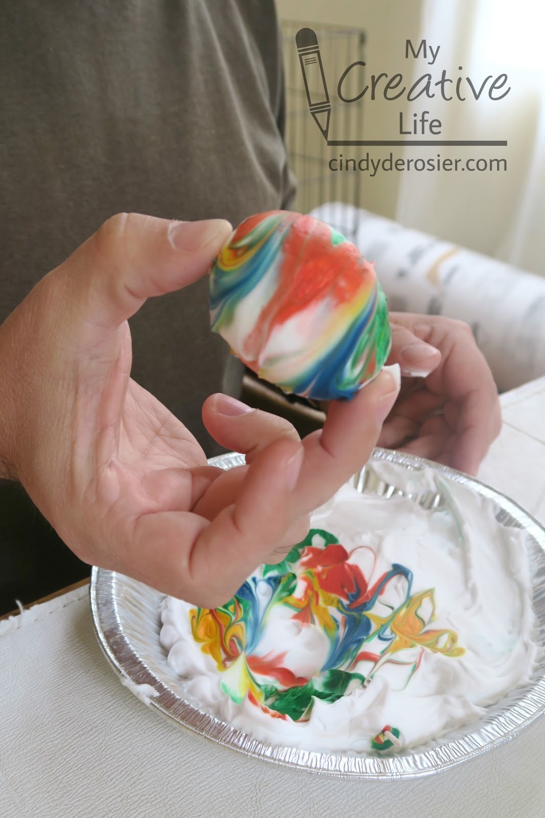colored eggs with shaving cream colored eggs with shaving cream