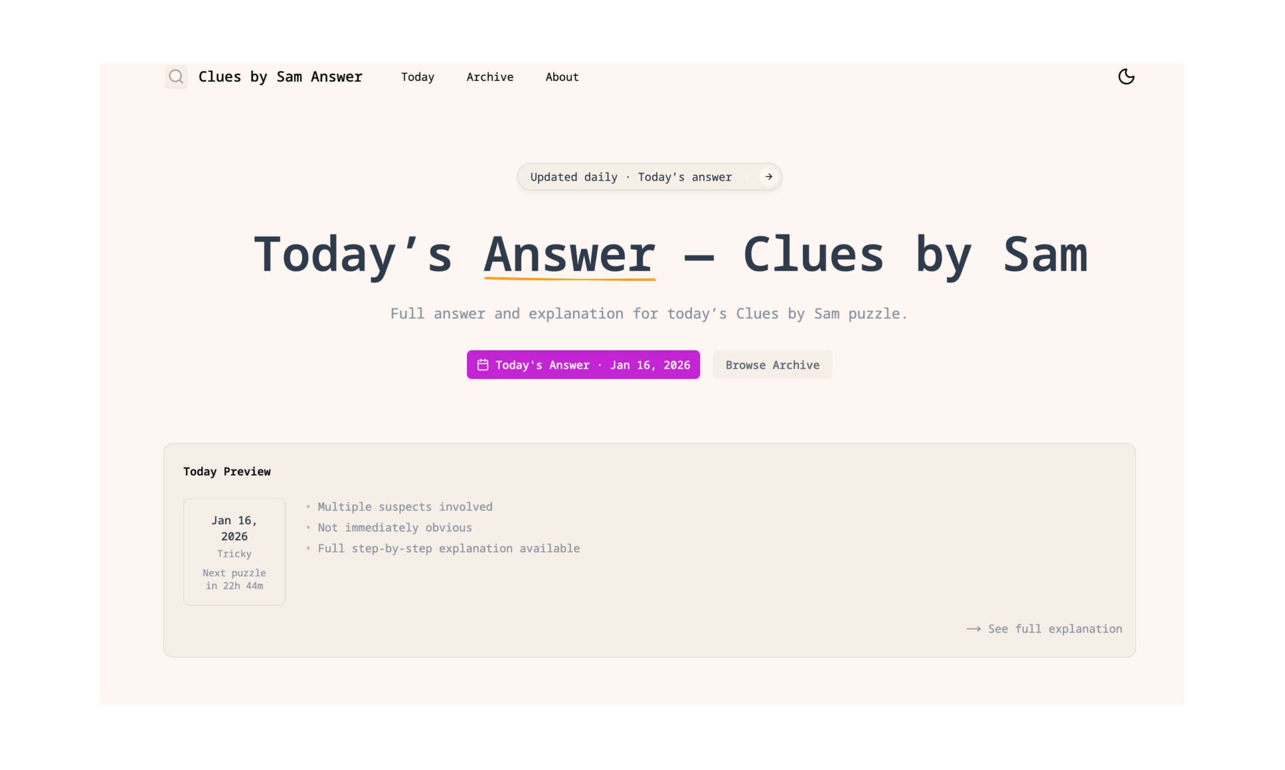 Clues By Sam Answers Jan 2026 Archive Clues By Sam Answers Jan 2026 Archive