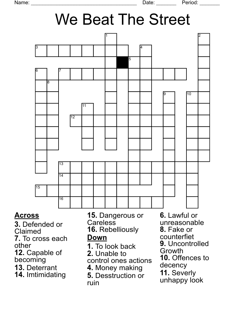 beat it crossword puzzle clue
