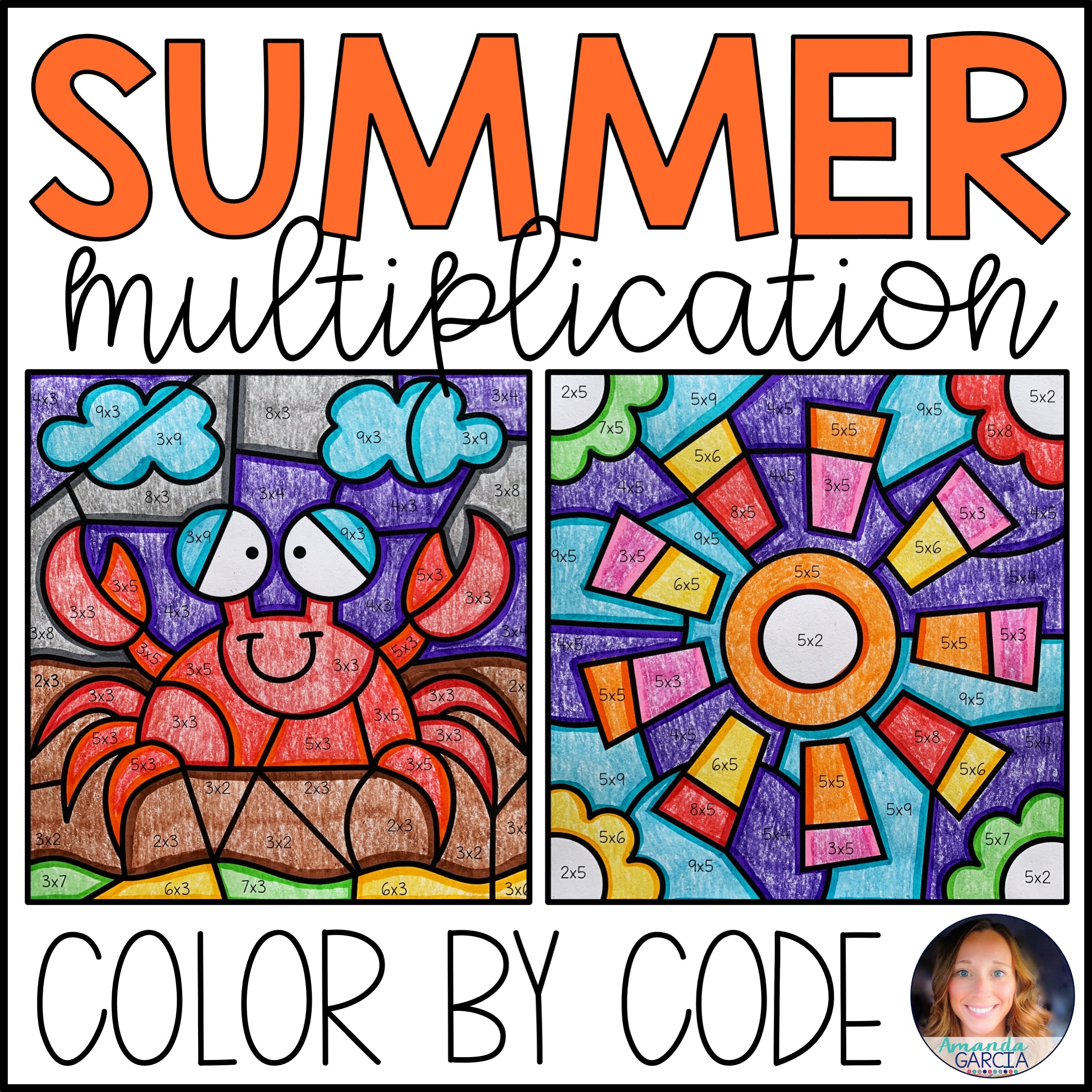 Color By Number Summer Multiplication Facts Practice Amanda Garcia Resources