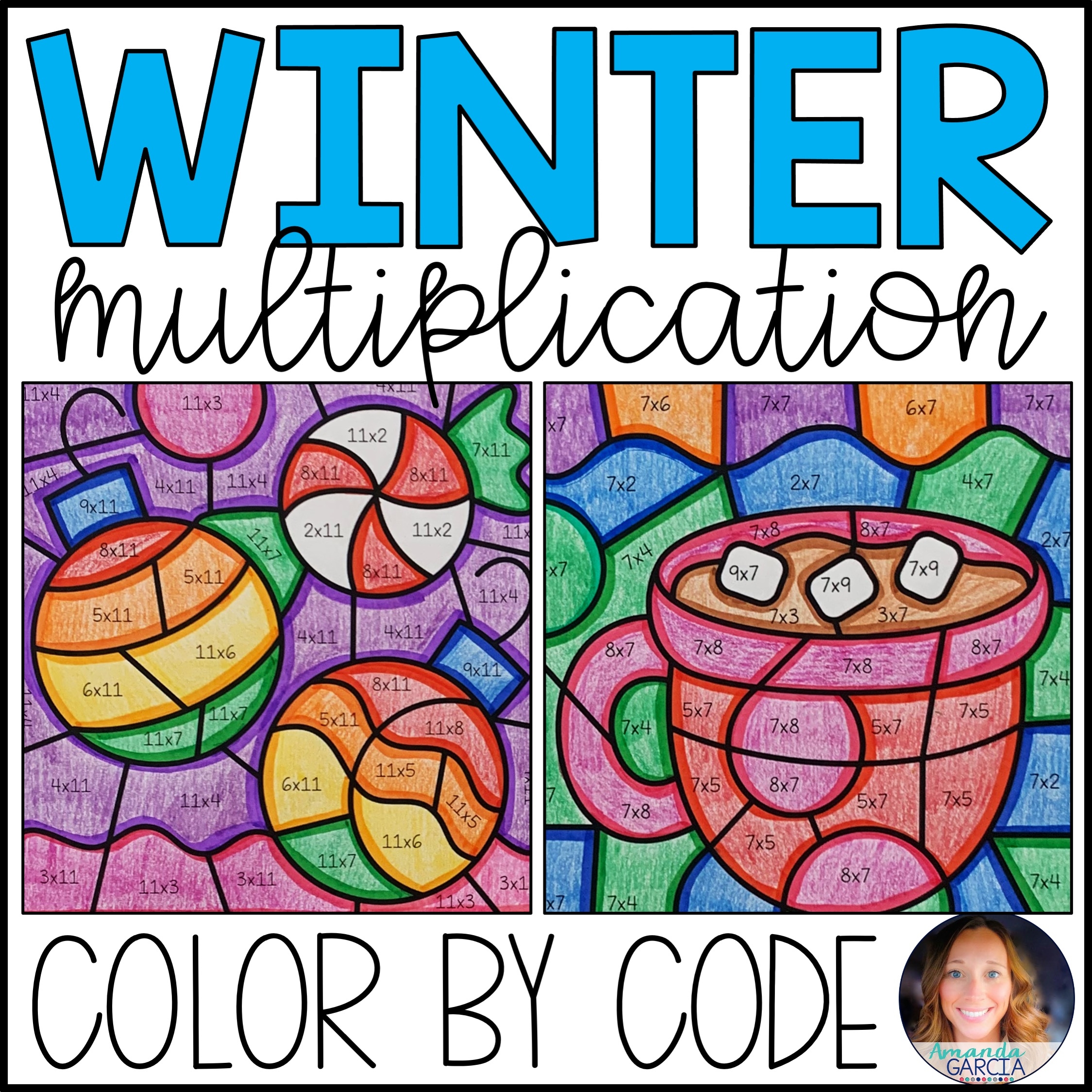 Color By Number Winter Multiplication Facts Practice Amanda Garcia Resources