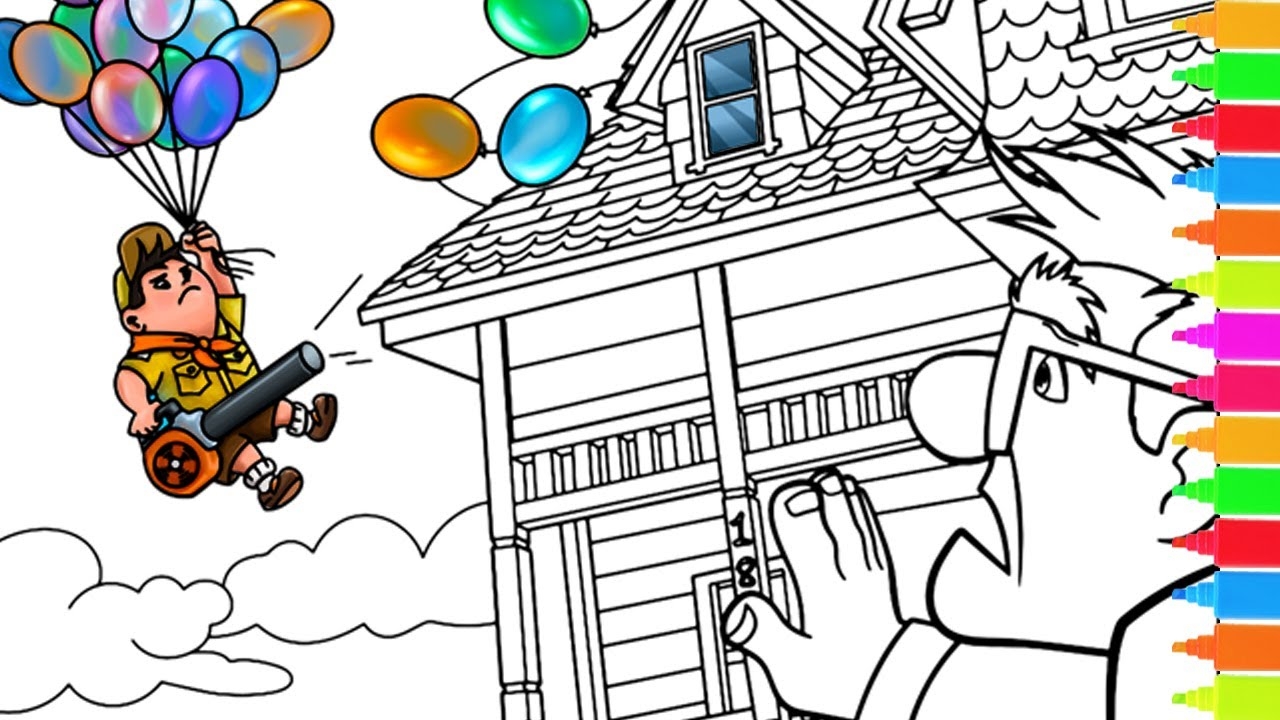 Coloring Disney Pixar UP Coloring Book Page YouTube