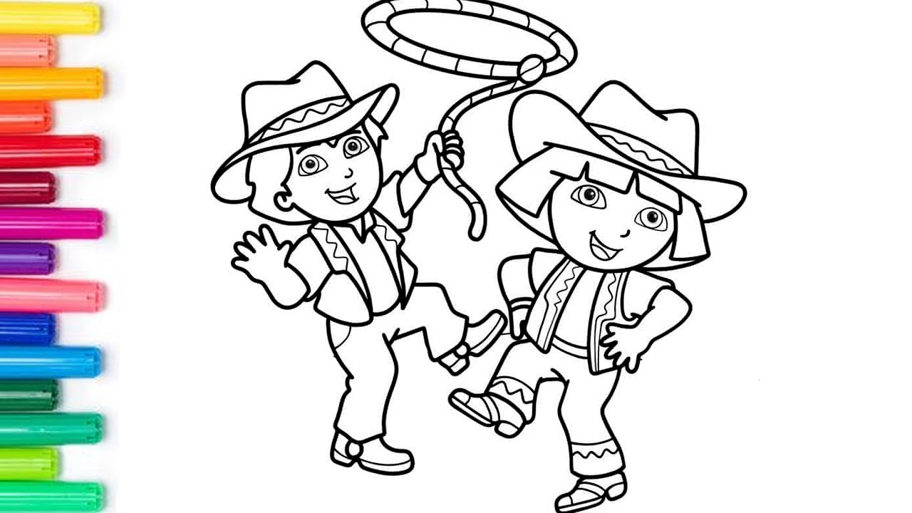 Coloring Dora The Explorer Movie Coloring Pages Colored Markers YouTube Coloring Dora The Explorer Movie Coloring Pages Colored Markers YouTube