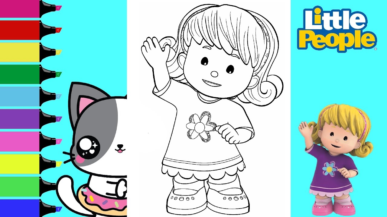 Coloring Fisher Price Little People Emma And Tess Coloring Book Pages Sprinkled Donuts JR YouTube