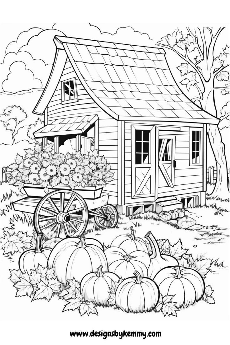 fall autumn coloring pages