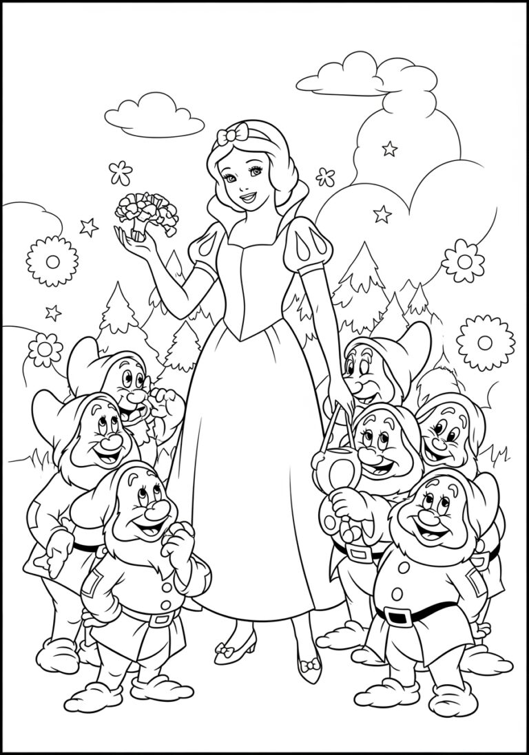 Coloring Pages Snow White And The Seven Dwarfs For Kids