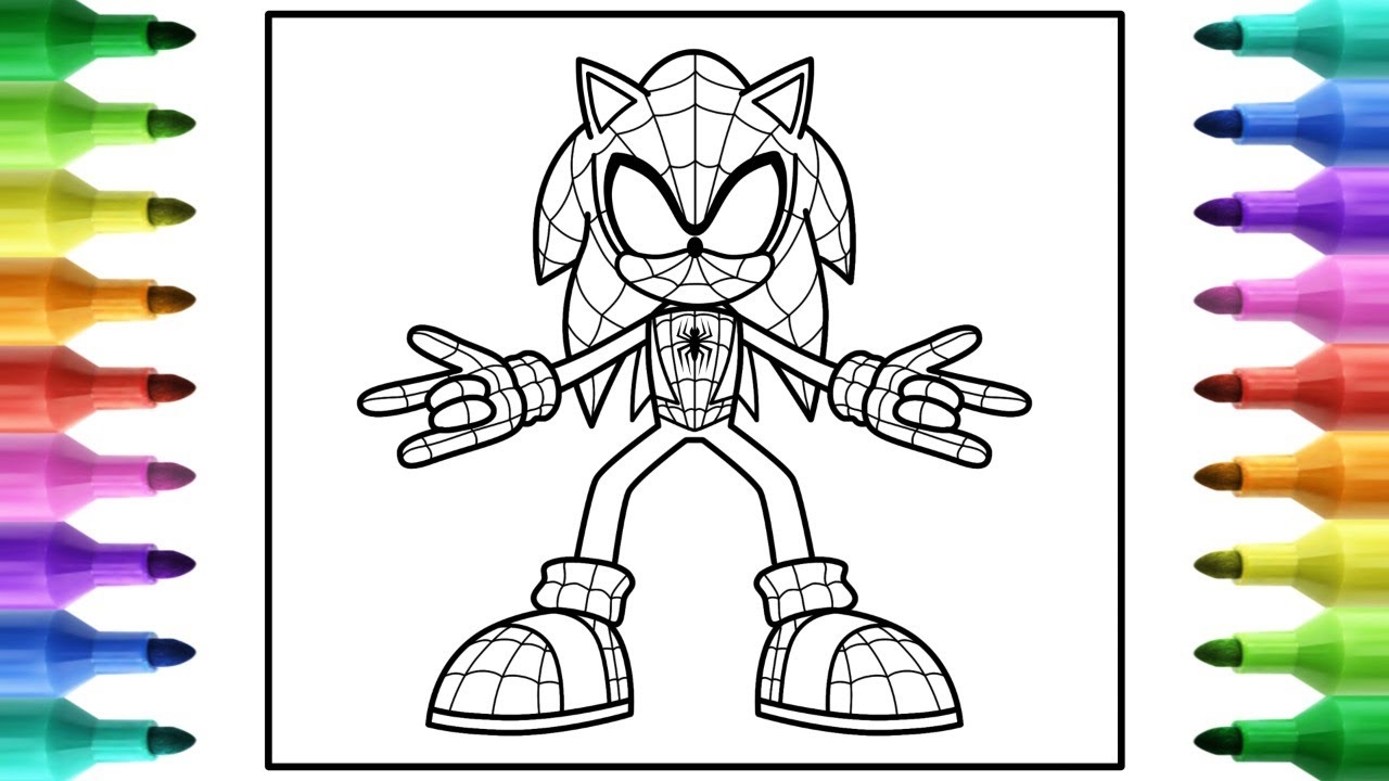 Coloring SONIC SPIDER MAN Sonic The Hedgehog YouTube Coloring SONIC SPIDER MAN Sonic The Hedgehog YouTube