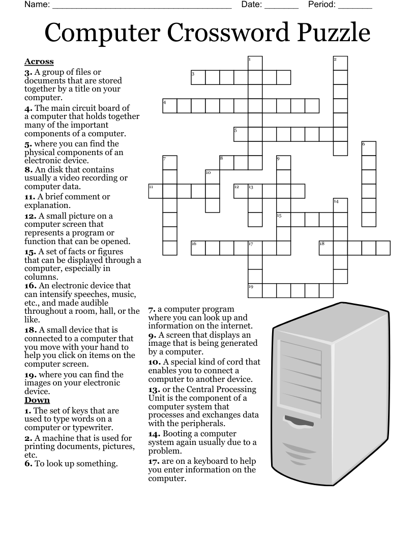 Computer Crossword Puzzle WordMint Computer Crossword Puzzle WordMint