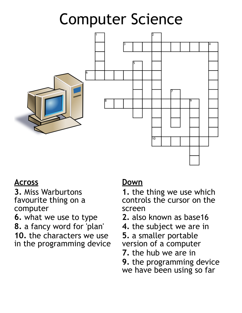 Computer Science Crossword WordMint Computer Science Crossword WordMint