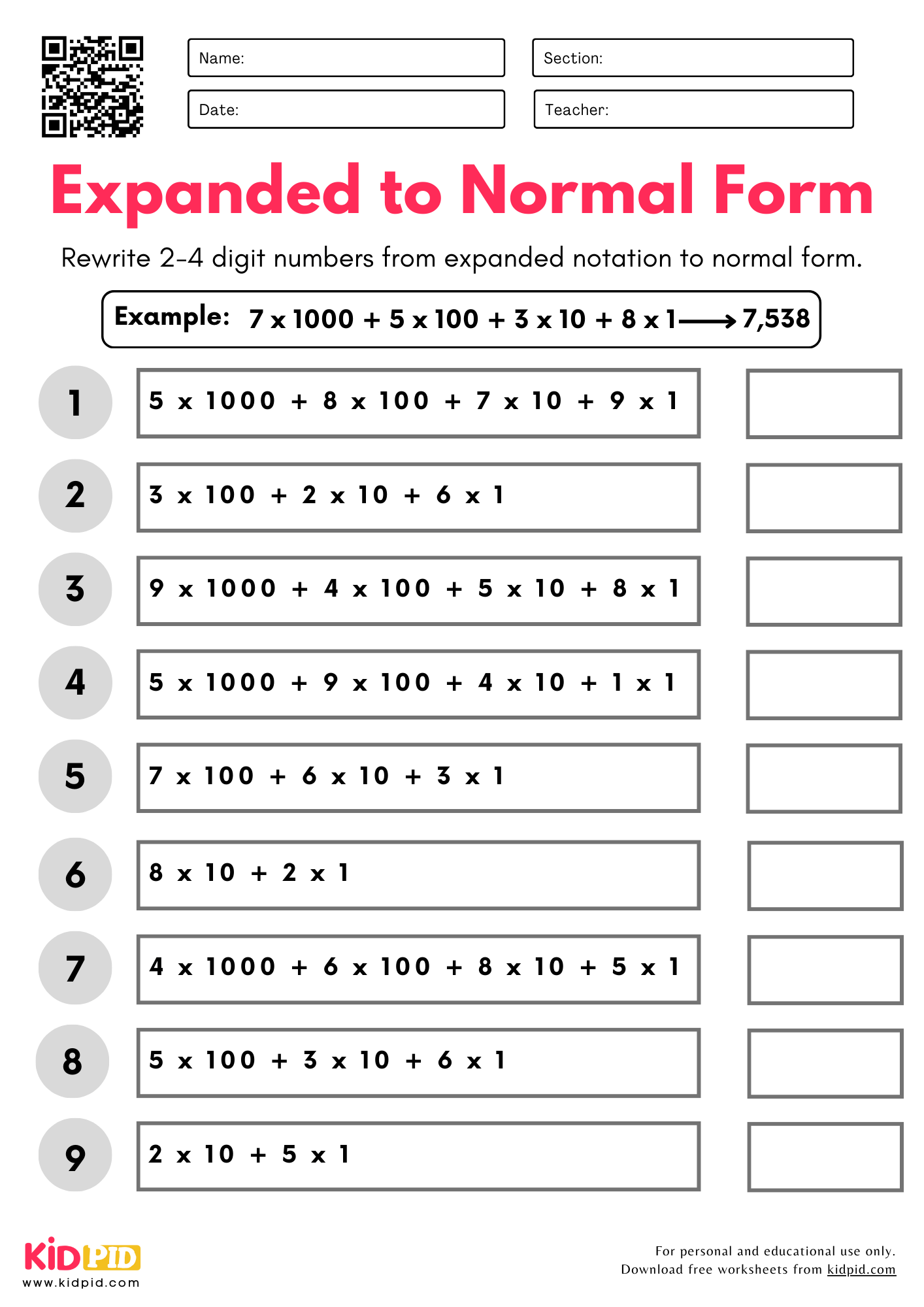 Convert Expanded Notation To Standard Form Place Value Worksheets Grade 3 Kidpid Convert Expanded Notation To Standard Form Place Value Worksheets Grade 3 Kidpid