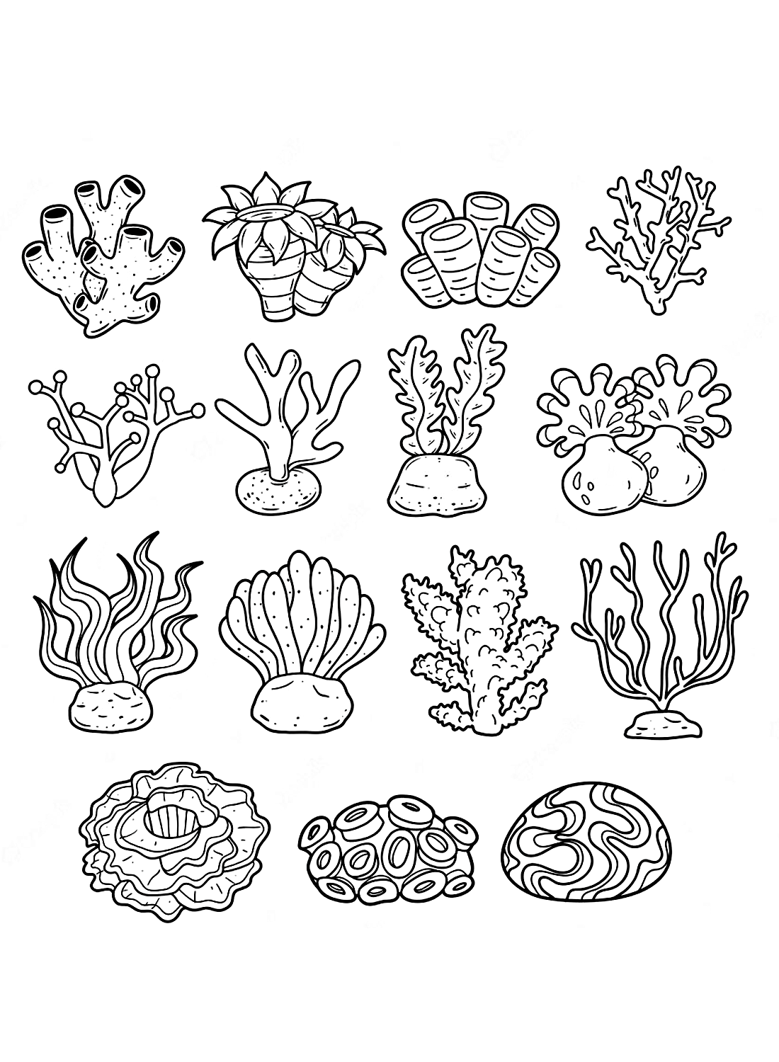 Coral Coloring Pages Free Printable PDF Online Coloring Coral Coloring Pages Free Printable PDF Online Coloring